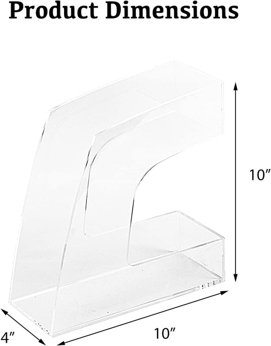 Mouchoi Magazine File Holder Transparent, Stylish Hollow Out Folder Holder, Acrylic File Folder Organizer, 2 Pack