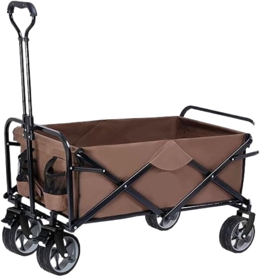 Portable Camping Cart,Outdoor Beach Camping Trolley Cart with Foldable Table Hand Pulled Design Portable Sports Stall Cart for Outdoor Activities