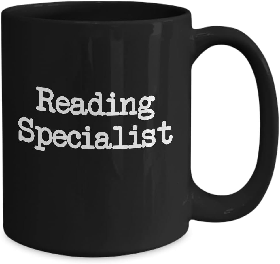 Reading Specialist Mug Black Coffee Cup Funny Gift for Book Lover Gift for Librarian Love to Read