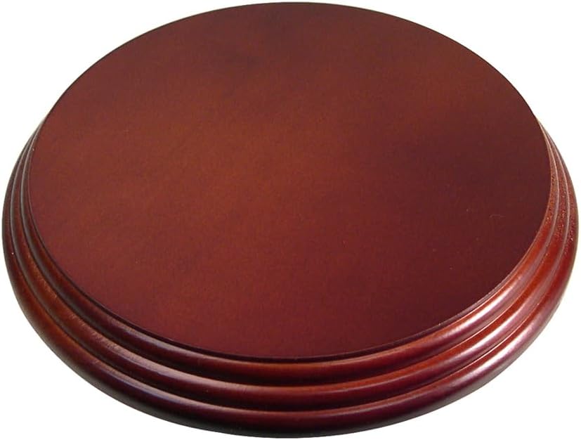National Artcraft Round Wood Display and Trophy Base with 6" Top x 7" Base - Walnut Finish