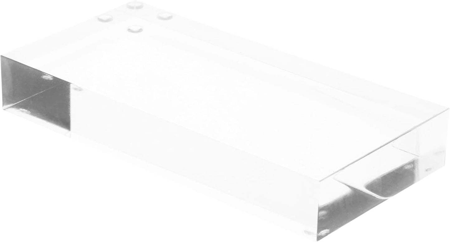 Plymor Clear Polished Acrylic Rectangular Display Block, 1" H x 3" W x 6" D