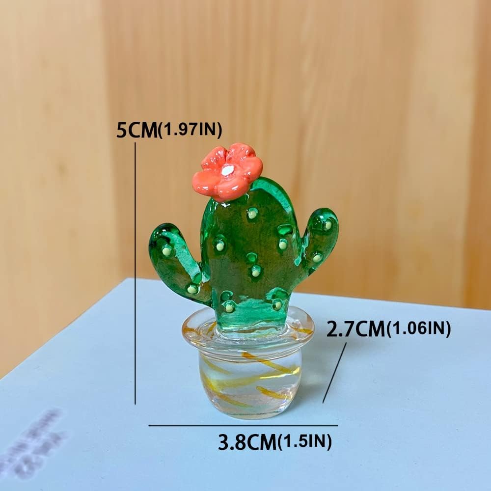 4PCS Handmade Mini Resin Cactus Cute Miniature Cacti Figurines Home Office Desk Tabletop Simulation Plants Decorations Car Interior Dashboard Ornaments