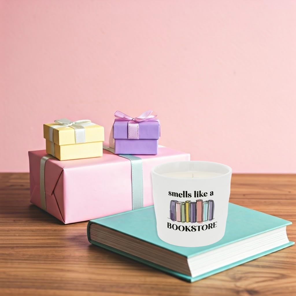Pavilion Gift Company - Bookstore - 12 oz Soy Wax Candle Books Bookstore Reading Reading Book Lover Librarian Library Home Desk Decor