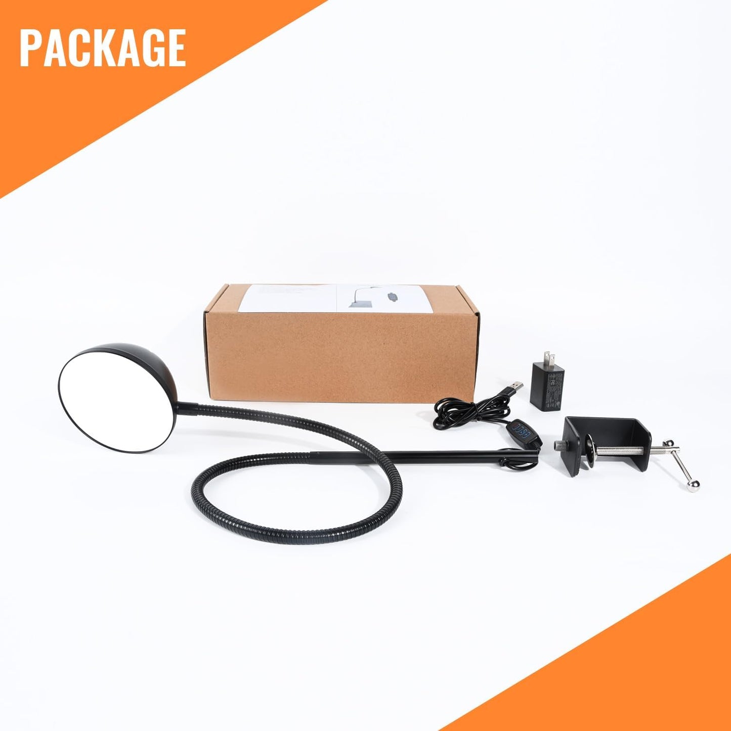 Long Gooseneck Clamp Lamp, Clip Desk Lamp with Clamp, 10W, 1100 LMS, 3 Color Modes, 10 Brightness Levels, 31 Inches Long Flaxible Gooseneck, Perfect for Craft, Reading, Home, Office