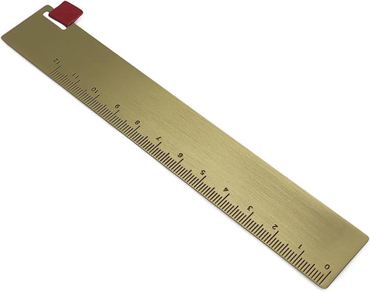 2Pcs Brass Ruler Bookmark Gold Metal Copper Bookmarks for Book Lovers Journal Men Women Present(5.9 Inch)