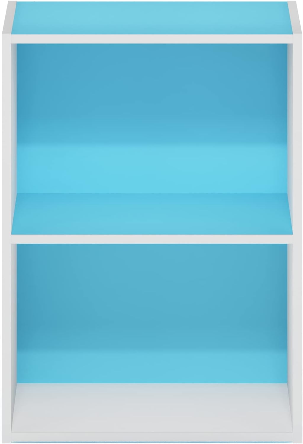 Furinno Luder Bookcase / Book / Storage, 2-Tier, Light Blue/White