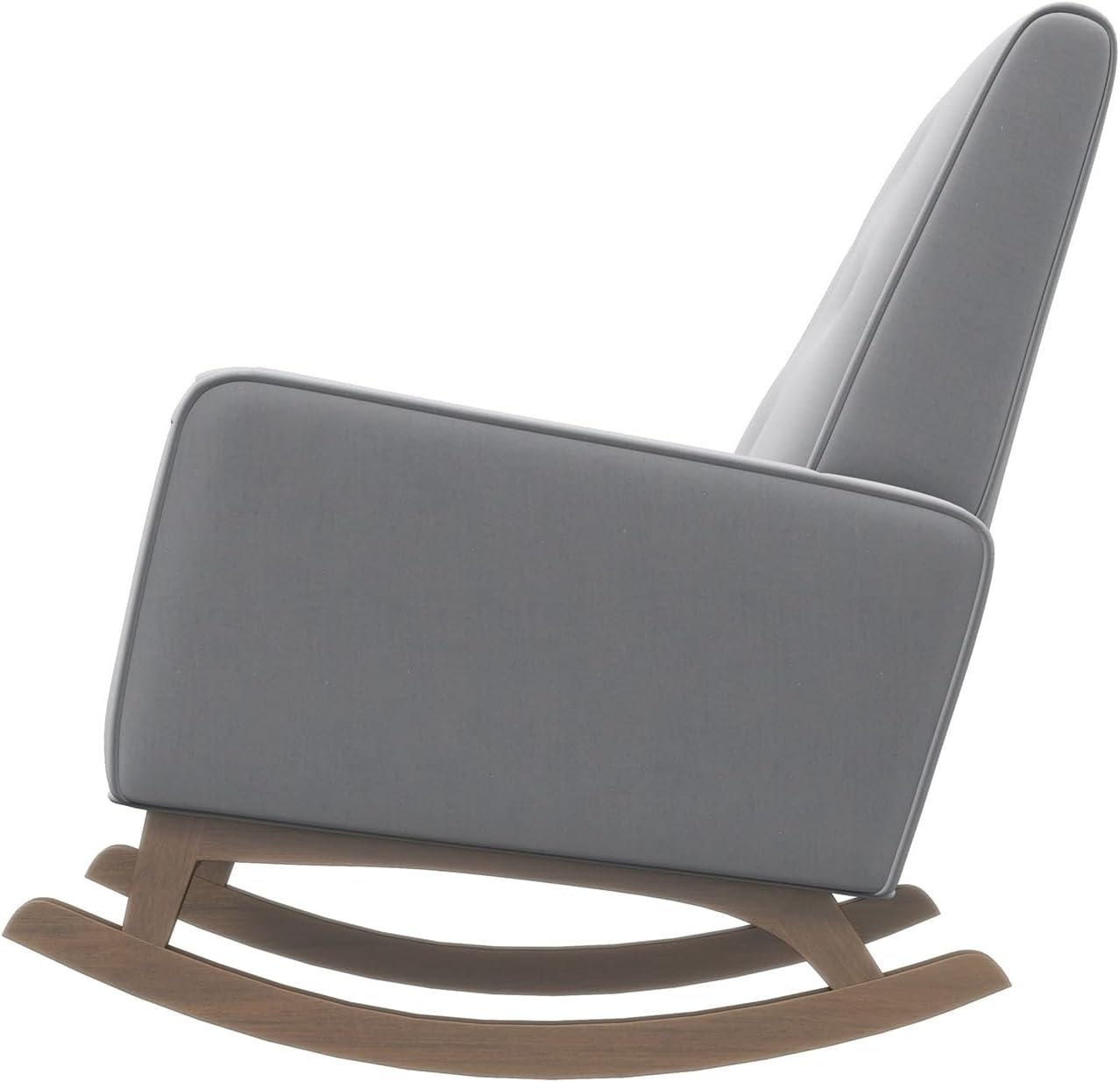 100% New 1pc Light Grey Fabric Solid Wood Rocking Chair for Living Room Bedroom Reading Nursery,36.6" H x 27.5" W x 39" D Accent Chair
