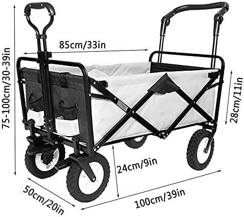 Beach Trolley Fishing Trolley with Putter Foldable Garden Utility Vehicle Large Capacity Heavy Trailer Convenient and l Bearing 100kg/220lbs (Color : Style 1)