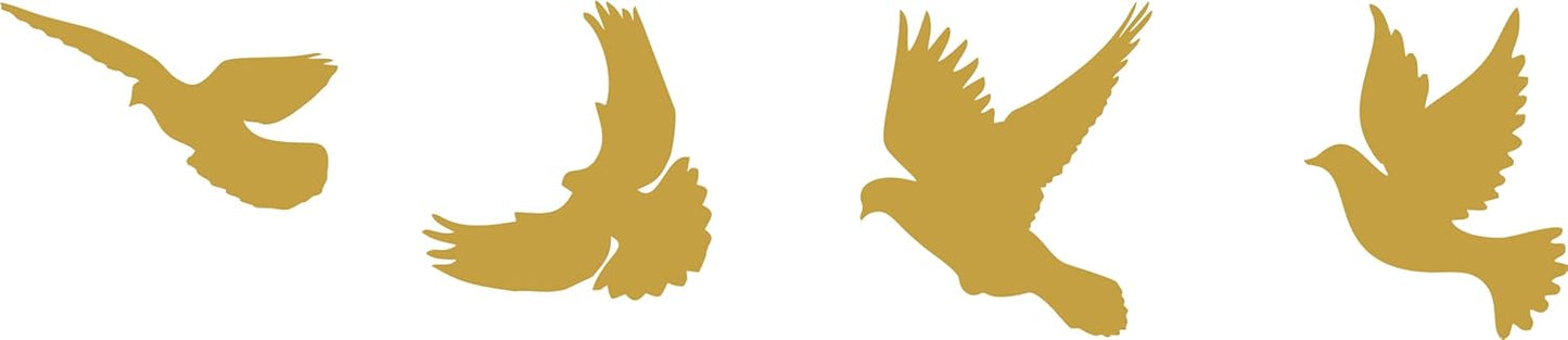 DEKADRON Metal Wall Decor, Birds Flock, Home Living Room Decor, Wall Sign, Metal Wall Art, Interior Decoration, Indoor Outdoor Hangings, Gold (Set Of 12)