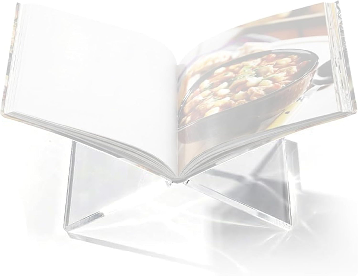 Contemporary Acrylic Reading Stand with Slanted Position Great for Cookbooks Textbooks and Art Albums Thin Book Planner Magazines Easy Assembly Design Tools Not Needed