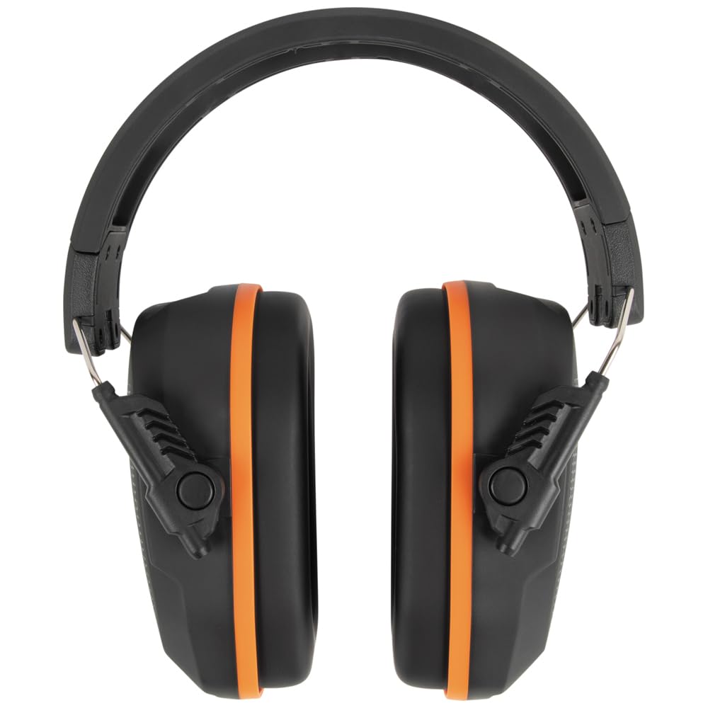 Klein Tools 60570 Hearing Protection Ear Muffs, NRR 27dB, Ultra-Slim Over-the-Head Adjustable Safety Earmuffs for Loud Jobsites