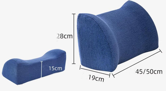 Sofa Backrest Pillow BedHead Rest Reading Pillow Sofa Waist Cushion Ergonomic Lumbar Pillow Sponge Neck Support Pillows (Red, 50×28×19cm/19.7"×11.02"×7.48")