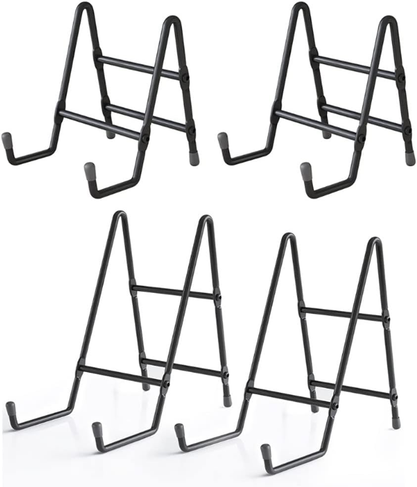 2pcs Anti Slip Picture Frame Holder 4/6 Inch Metal Plate Display Stand for Photo Easel Book Art Decoration(4Inch)