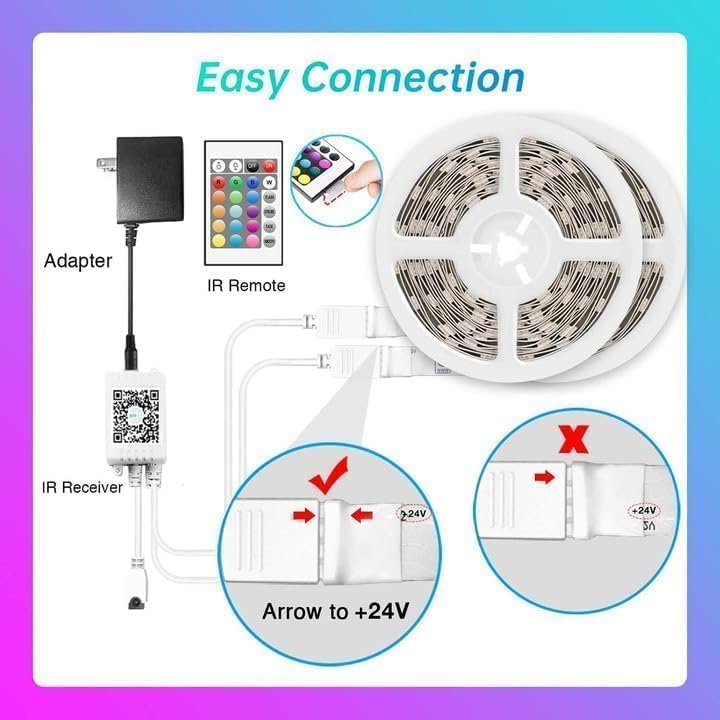 GUPUP LED Lights Strip 100 FT, LED Lights for Bedroom 100ft, RGB Rope Light for Room, Bluetooth APP Control,Color Changing Strip, Sync with Music,para Cuarto, for Bedroom Home Party Decoration