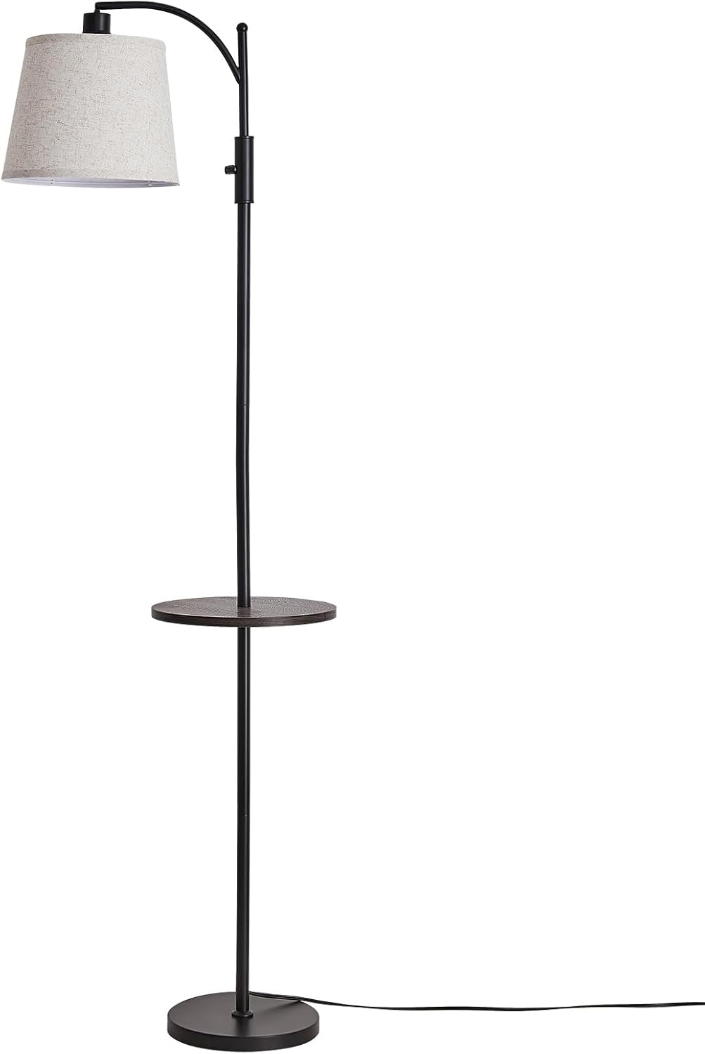 AIDENOEY Smart Floor Lamp with Side Table | Stepless Dimming, RGB Multi-Color | Adjustable Swivel Head | Voice Control with Alexa & Google Assistant |Black Lamp for Living Room,Bedroom,Home Office