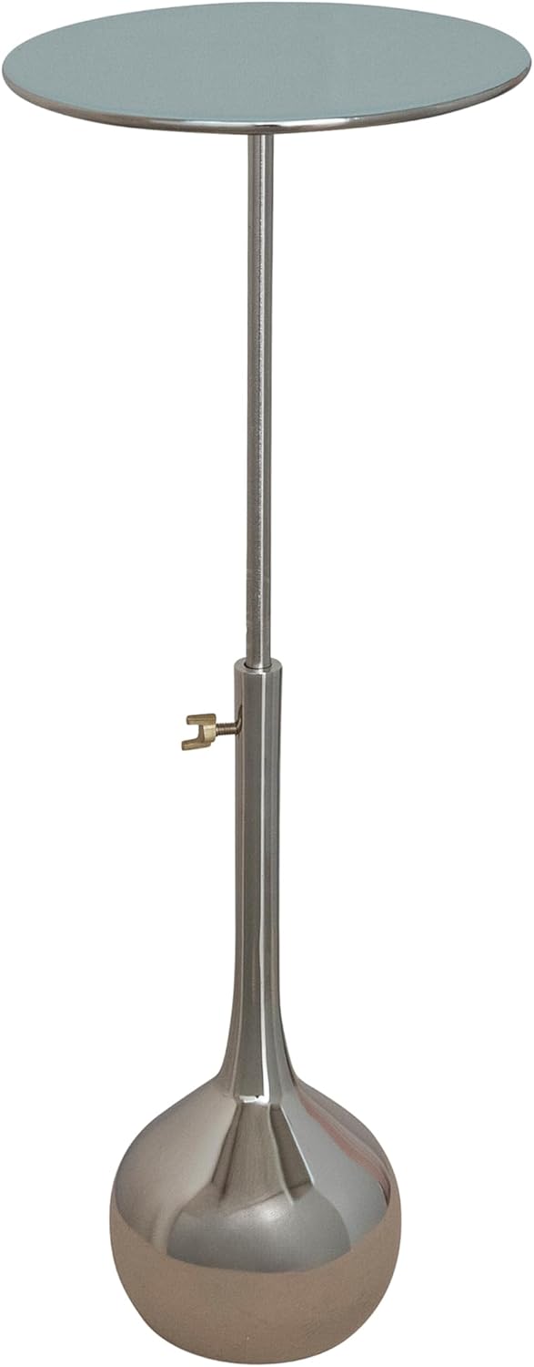 Bloomingville Metal Table with Stainless Steel Accents, Blue and Chrome