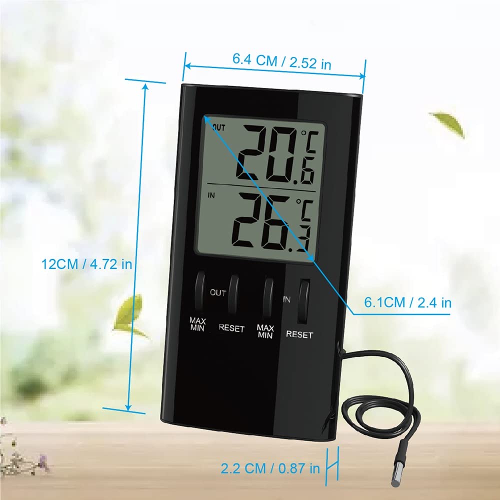 Digital Indoor Outdoor Street Thermometer in/Out Room Temperature Meter Instrument LCD Display for Home Office