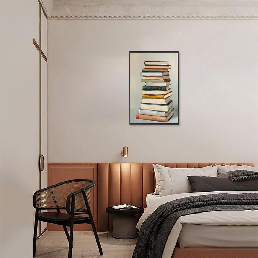 Vintage Book Posters Aesthetic Reading Book Canvas Wall Art Minimalist Preppy Inspirational Bookish Bookworm Prints Painting For Living Room Bedroom Library Wall Decor 12x16in Unframed