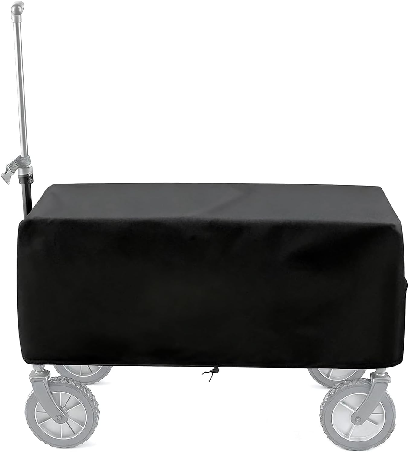 XhuangTech 38’’×22’’ Garden Wagon Cover Black, 420D Fabric Portable Folding Trolley Cart Cover Waterproof Dustproof, Festival Trolley Protective Cover for Outdoor Camping Shopping