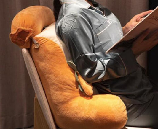 Cute Plush Bed Backrest Pillow Sofa Waist Back Cushion Rest Neck Support Headboard Pillow Office Chair Lumbar Pillow (Carrot, 55×50CM/21.65"×19.7")