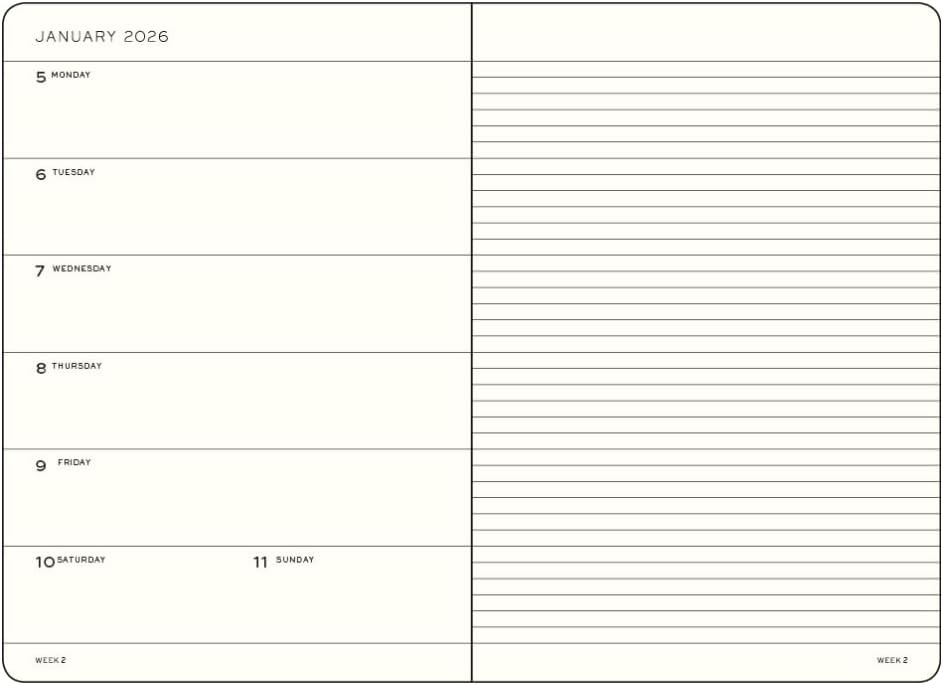 LEUCHTTURM1917 - Weekly Planner & Notebook 2026, Hardcover, Composition (B5), Ruled, Dusty Rose (Jan 1 - Dec 31, 2026)