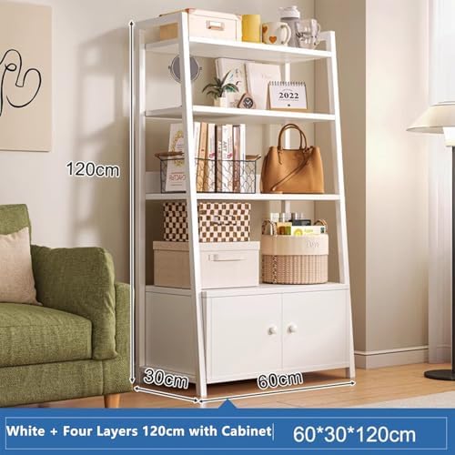 Tall 3/4-Tier Bookcase with Drawer, Narrow Modern Shelf for Bedroom, Office, Living Room & Nail Salon, 150cm High, 4 Layers Storage Organizer