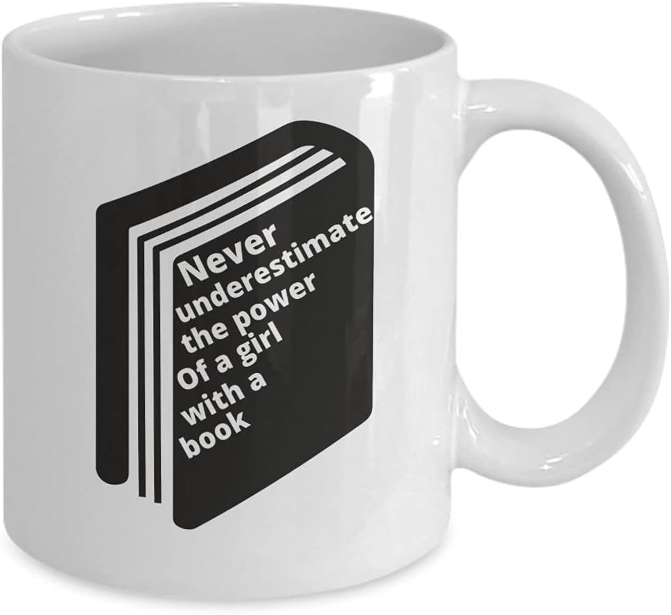 Never Underestimate The Power Of A Girl With a Book Feminist RGB Feminism Girl Power Women's Empowerment Reading Lover Reader Book Worm Coffee Tea Mug