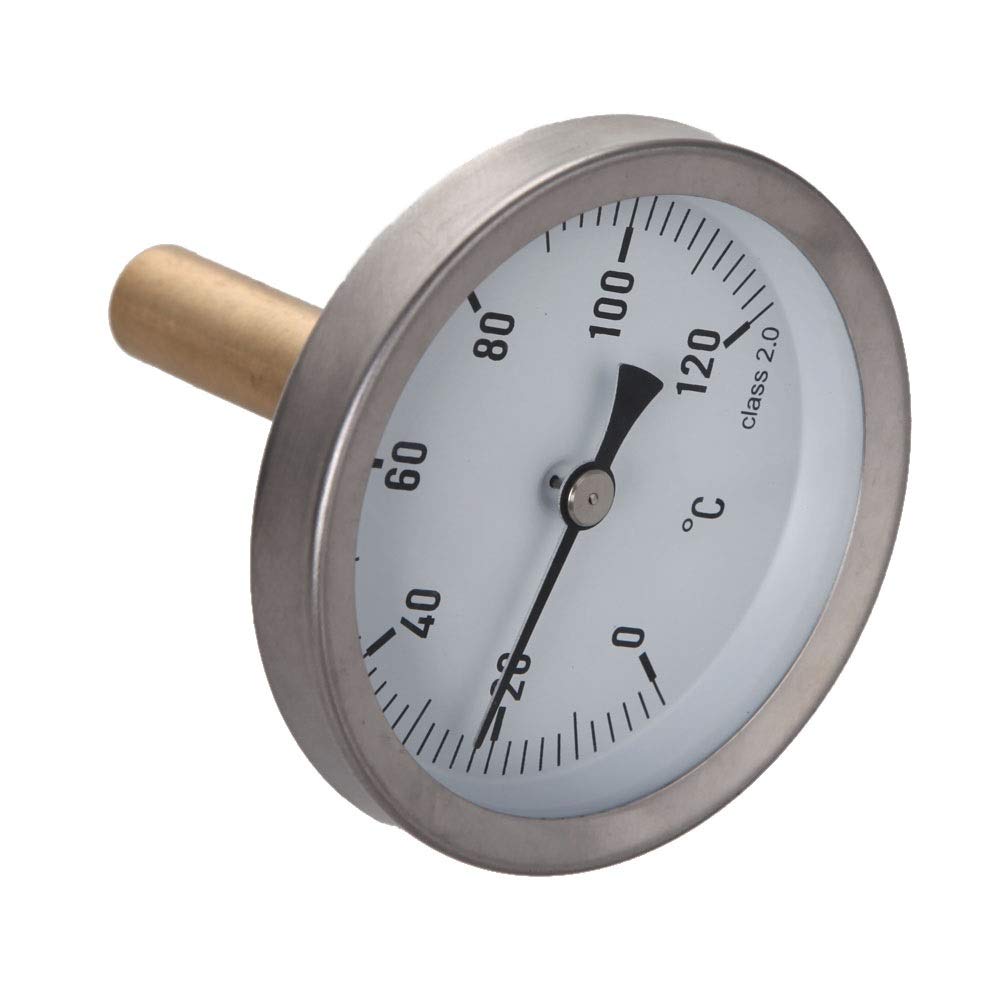 Analog Thermometer 63mm Dial Horizontal ,Horizontal Aluminum Temperature Indicator 0-120°C