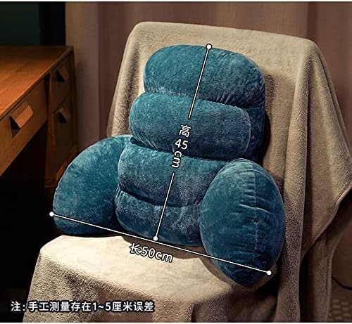 Reading Pillow with Arm,with Blanket and Without Blanket,Back Lumbar Support Cushion for Sitting Up, Wedge Backrest Removable Cover in Bed/Couch (Color : Orange-A, Size : Without Blanket)