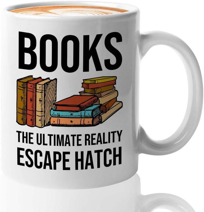 Reading Coffee Mug 11oz White - Books: The Ultimate Reality - Reader Gift Book Addict Book Lover Bookish Appreciation For Friend Novelist Writer Librarian Bookworm