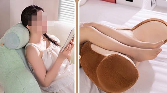 Tingting's Dream Office Cute Lumbar Support Pillows Soft Cartoon Plush Waist Pillow Sofa Lumbar Back Cushion Bed Rest Reading Pillow (Light Green, 60×40CM/23.6"×15.7")