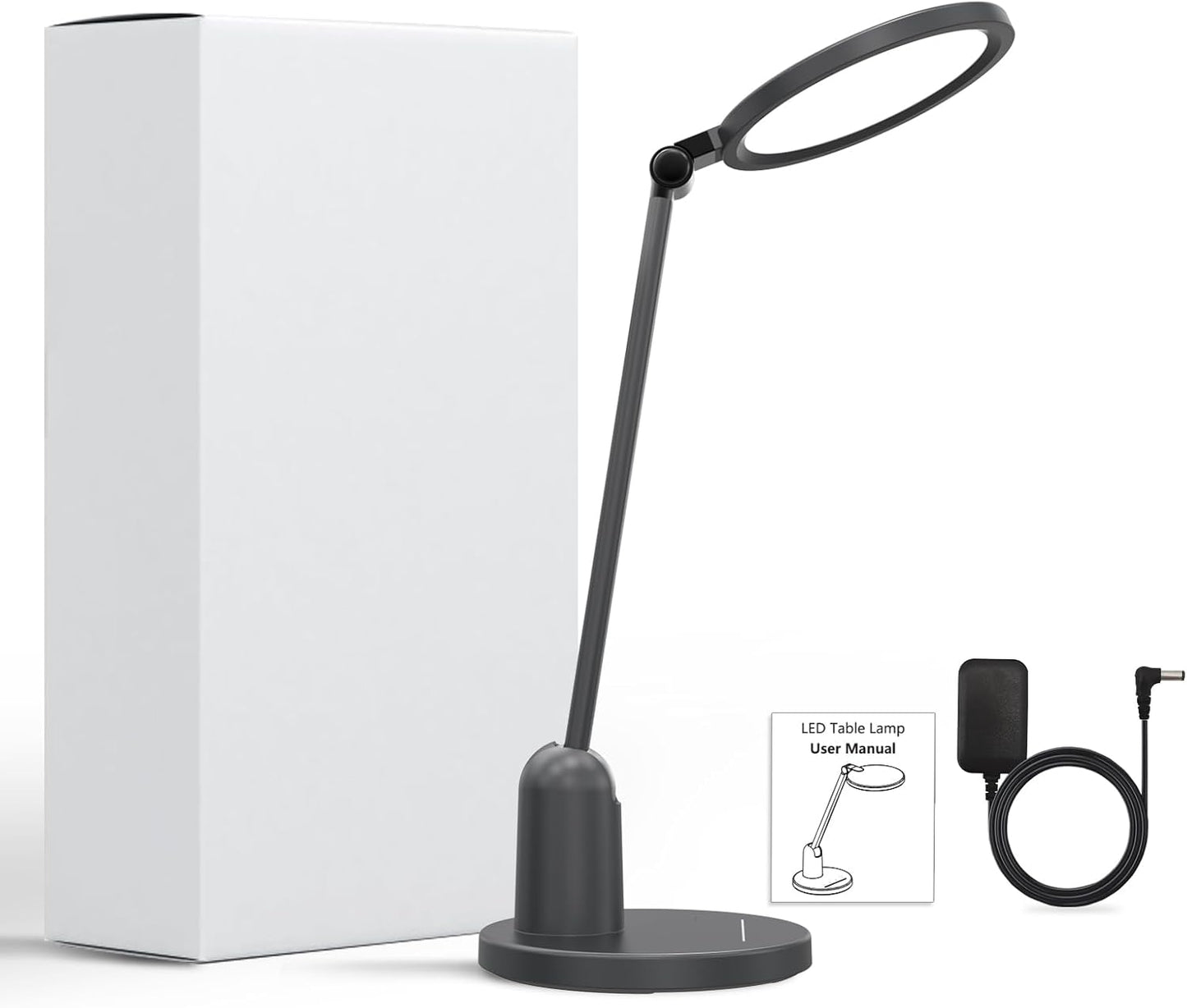 Desk Lamps for Home Office with Stable Base, 1000LM Ultra Bright Eye-Caring LED Desk Light, 3000K-6000K Dimmable Table Lamp with Stepless Dimming & Timing Function for Work, Reading, Bedroom, Bedside
