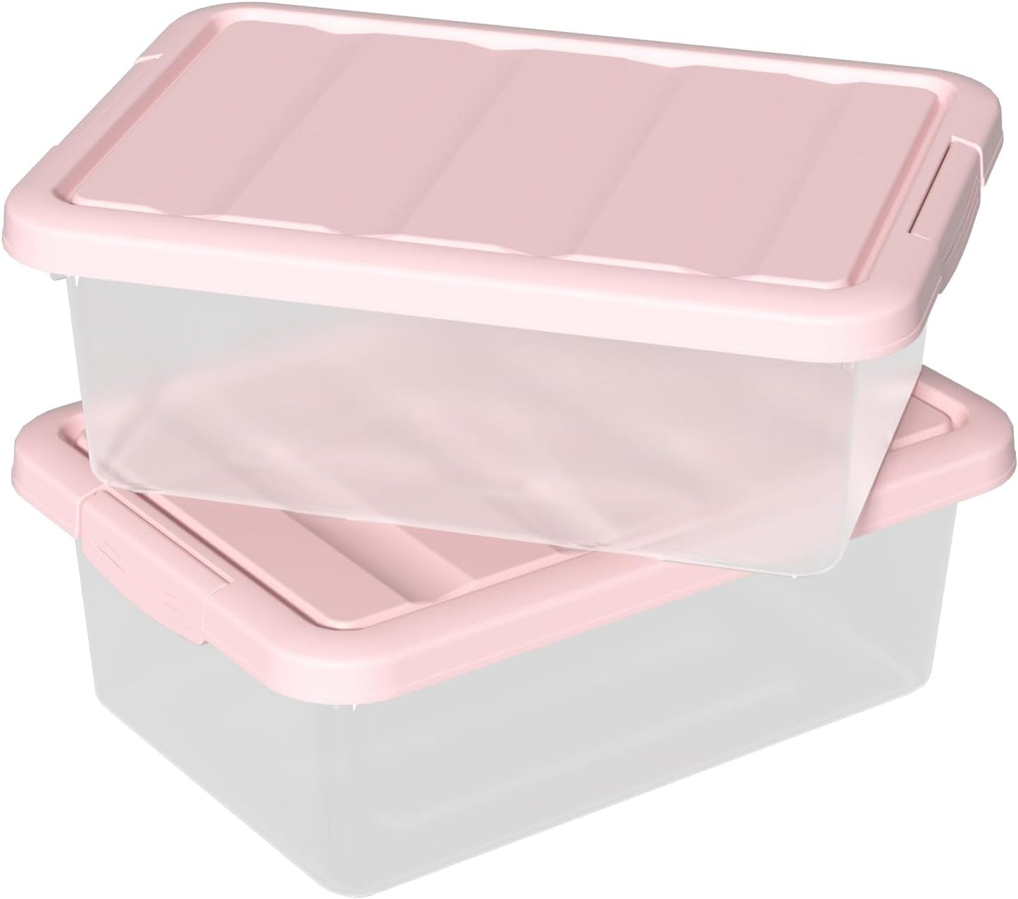 14 Quart Stackable Storage Bins, Organizer Containers with Snap Lids, Clear (2 Pack)