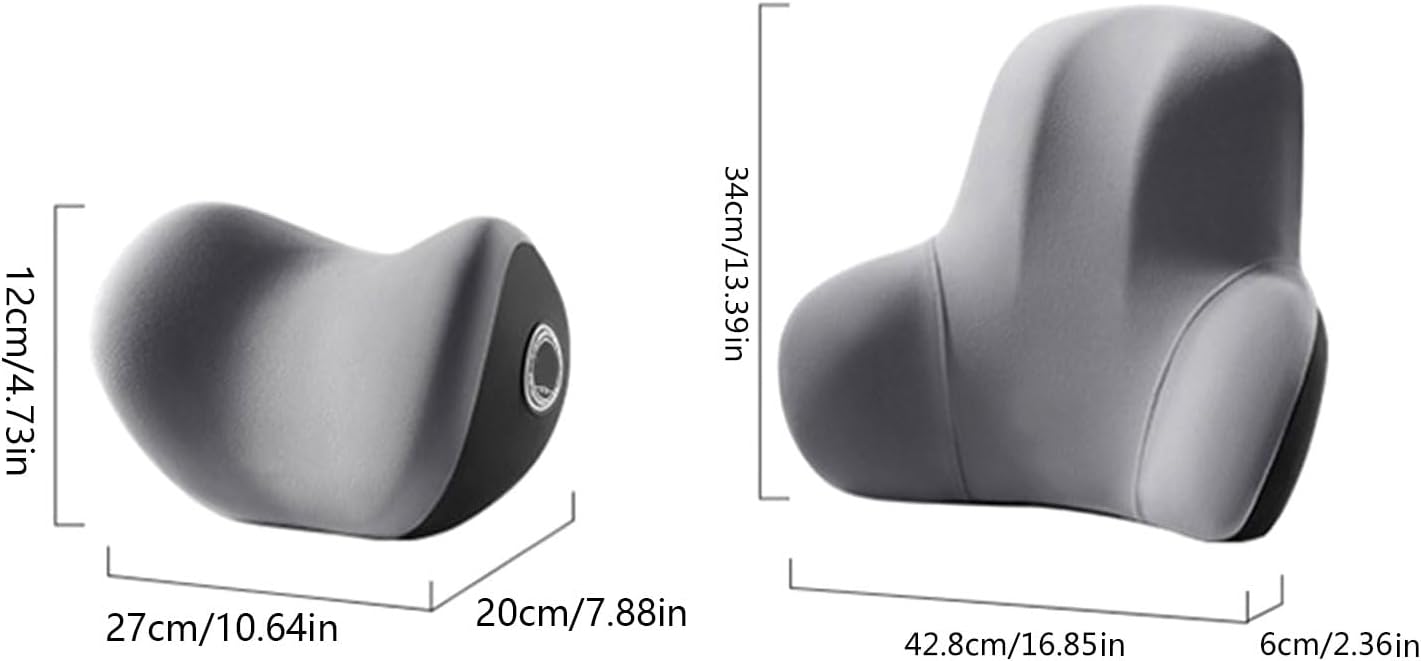 Lumbar Pillow Memory Foam Headrest Cervical Neck Support Backrest Cushion Back Support for Vehicles Truck Car