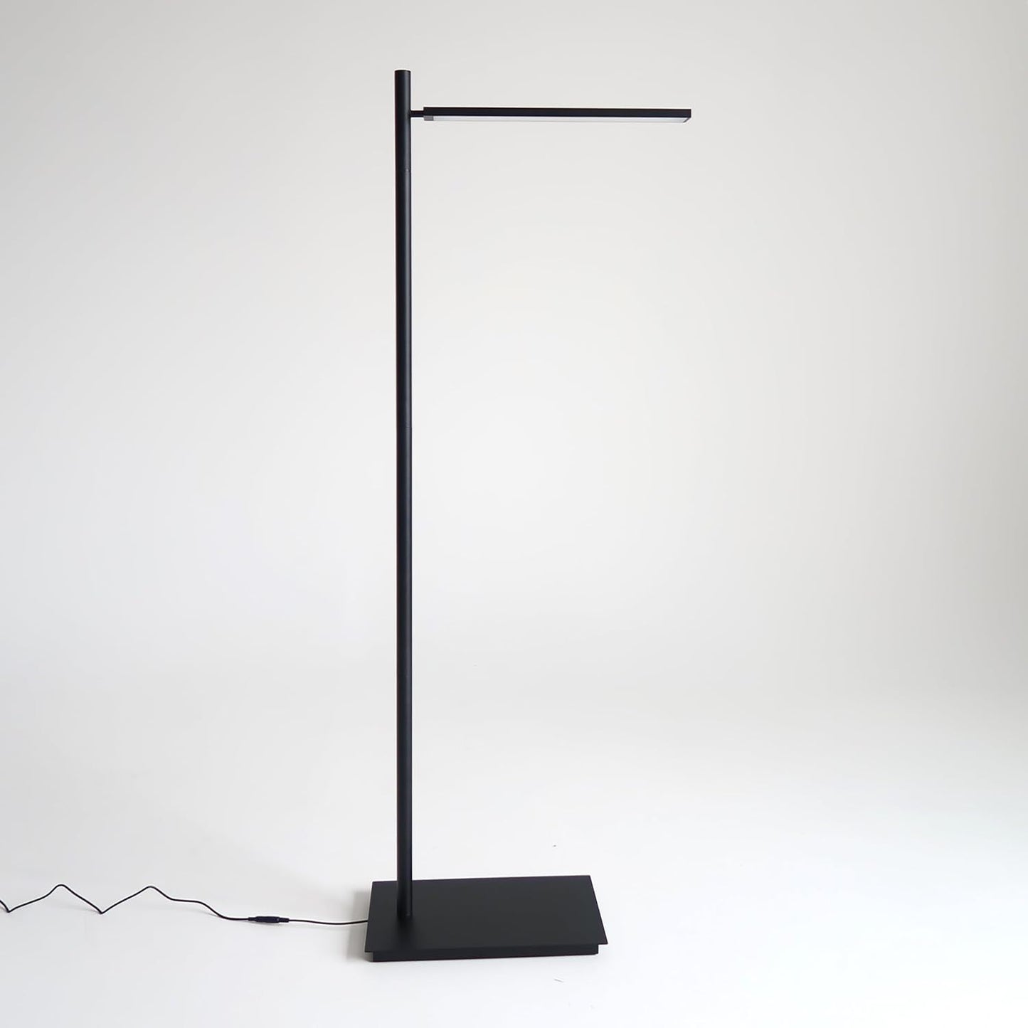 Brightech Linden LED Standing Floor Lamp for Bedroom, Living Room, Office - Tall Modern Bedside Reading Light - Dimmable and Adjustable Head - Black