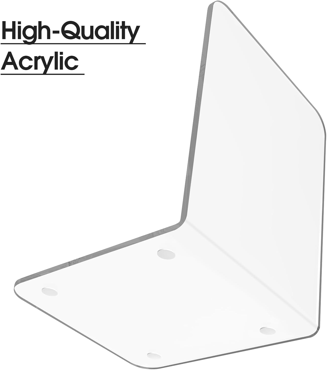MaxGear Acrylic Bookends - Clear Decorative Heavy Duty Non-Skid Book Stoppers (6 Pieces, Large)