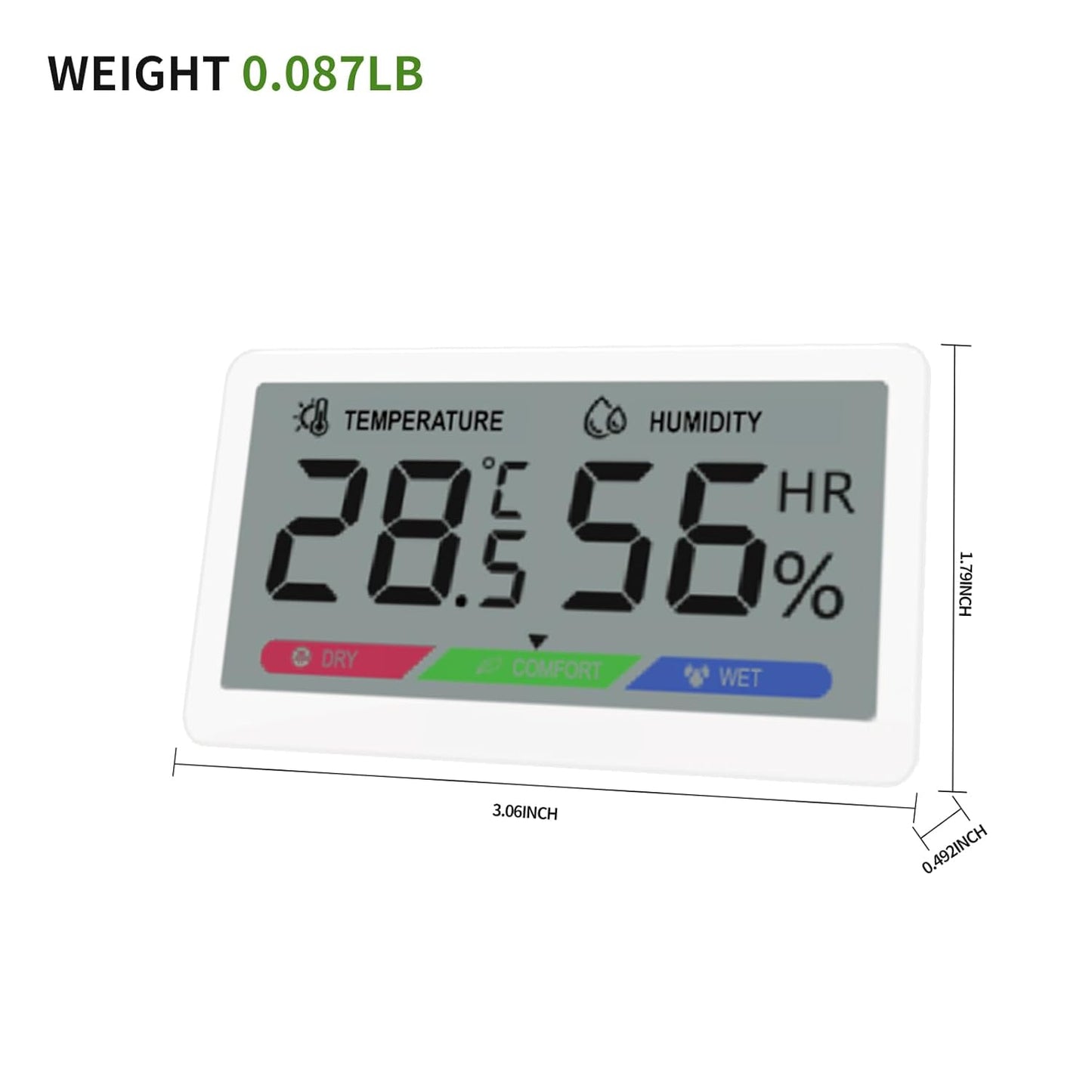 Digital Hygrometer Indoor Thermometer: High Accuracy Room Humidity Monitor with LCD Display & Comfort Indicator for Home