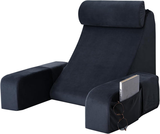 ENITYA Reading Pillow for Sitting in Bed Adult,Large 21"(Black) Cover