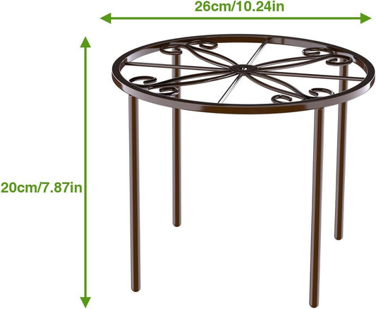1 PCS Plant Stand,-Heavy Duty Metal Stand Decorates Plants, Anti-Rust Flower Pot Stand, Round Plant Rack for Room Indoor and Outdoor Courtyard,Gardens, Brown.