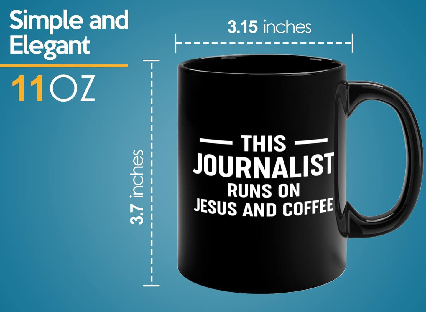 Journalist Coffee Mug 11oz Black -This Journalist Runs On - Reading Lover Book Club Gift Author Appreciation Writer Journalism Novelist Scriptwriter