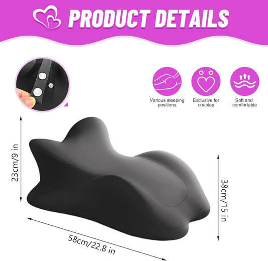 Memory Foam Pillow, Couples Pillow for Sleeping, Reading Pillow for Bed, Ergonomic Support for Back Pain, Acid Reflux & Sitting Up, Ideal for Massage, with Removable Cover (Size 22.8*14.8*9 inch)