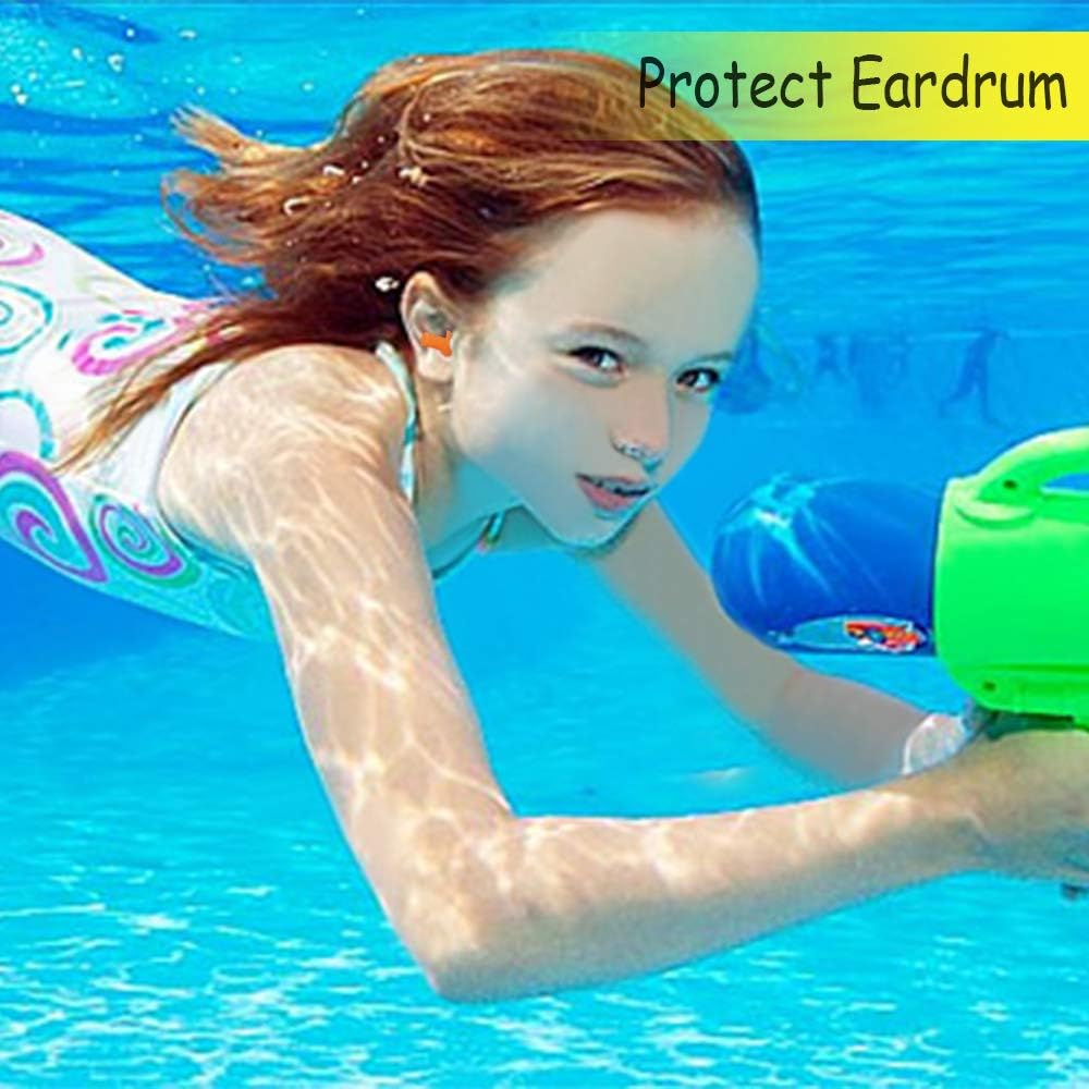 10 Pairs Swimming Earplugs Silicone Noise Cancelling Ear Plugs Reusable Waterproof Earplugs with Case for Swimming and Sleeping, 10 Assorted Colors