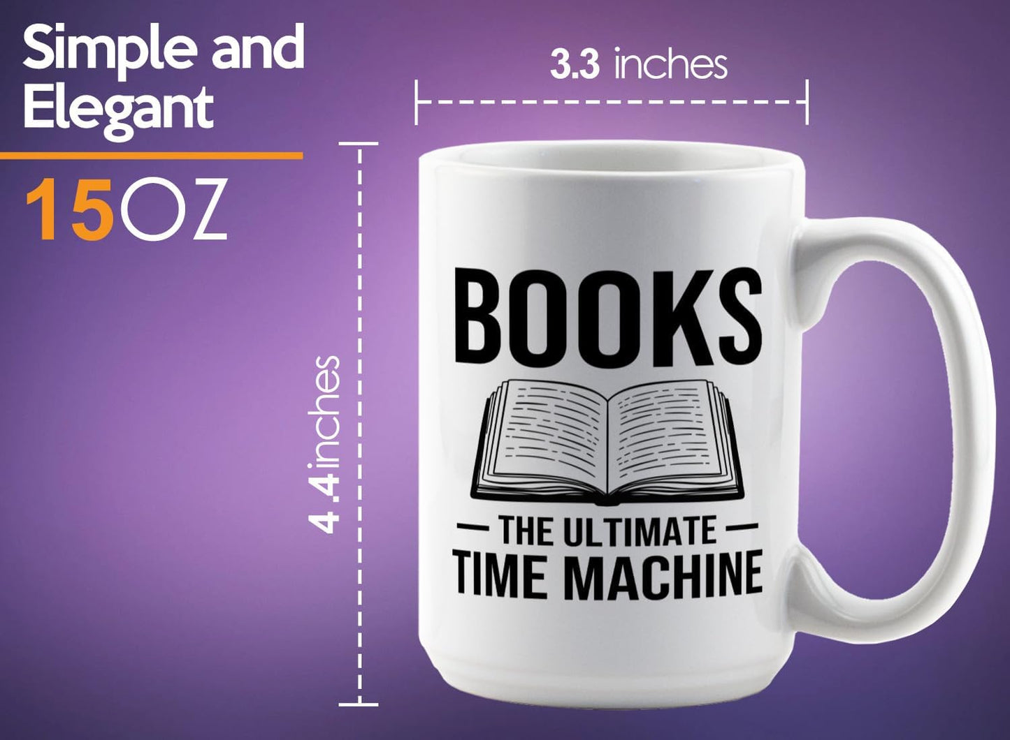 Book Lover Coffee Mug 15oz White -Books The Ultimate - Bookworm Literature Library Book Lover Reader Booked Editor Intellectual Studious