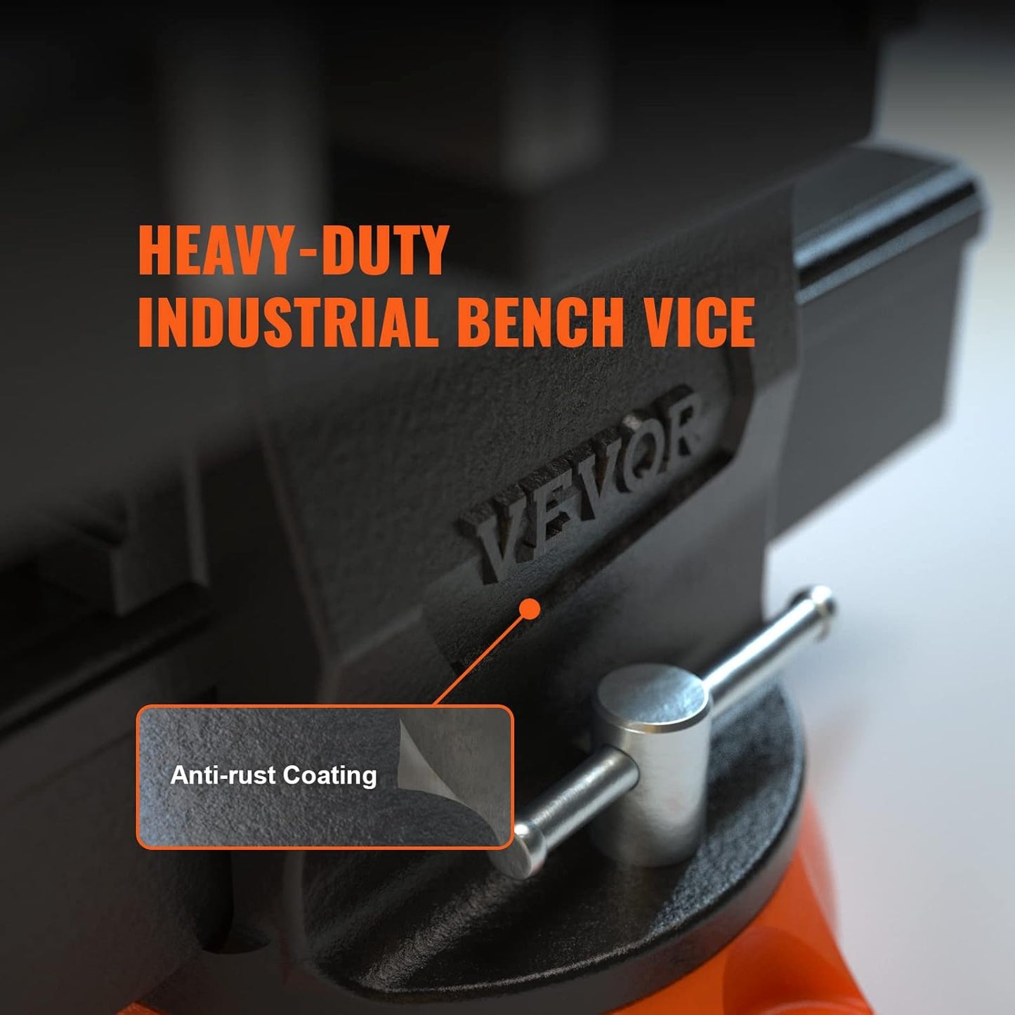 VEVOR Bench Vise, 6.5" Jaw Width 6.5" Forward &9.3" Reverse Opening, 360-Degree Swivel Locking Base Multipurpose Workbench w/Anvil, Heavy Duty Ductile Iron w/Bolts & Nuts, for Drilling, Pipe Cutting
