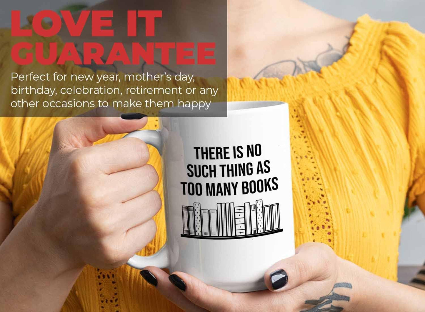 Bubble Hugs Writer Coffee Mug 15oz White - there is no such thing as too many books - Reading Book Lover for Bookworm Bibliophile Librarians Author Readers Bookish
