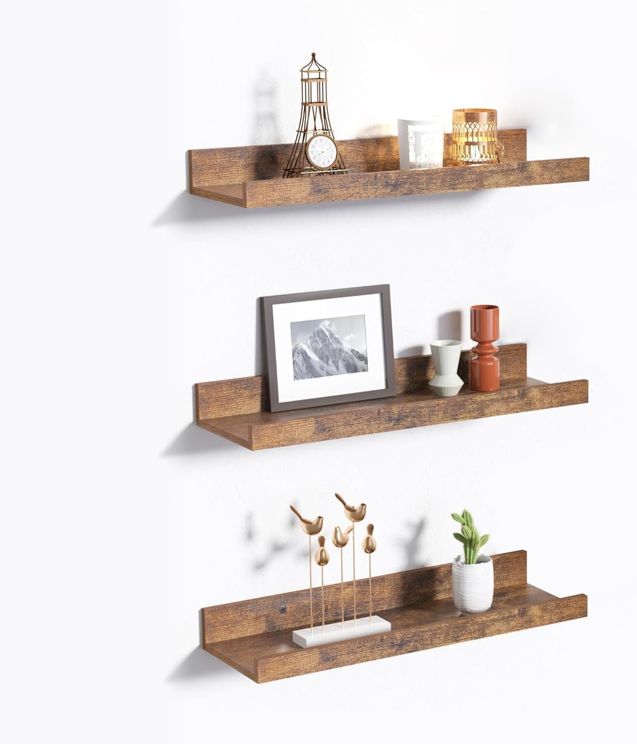 Floating Shelves Wall Mounted, Modern White Shelves for Bedroom -3