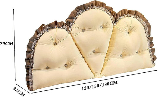 Bed Back Cushion Pillow, Wedge Body Positioners Pillow Bedroom Double-Sided Pillow Modern Soft Pack Headboard Backrest Cushion Bed Rest Pillows(Beige,150x80x15cm)