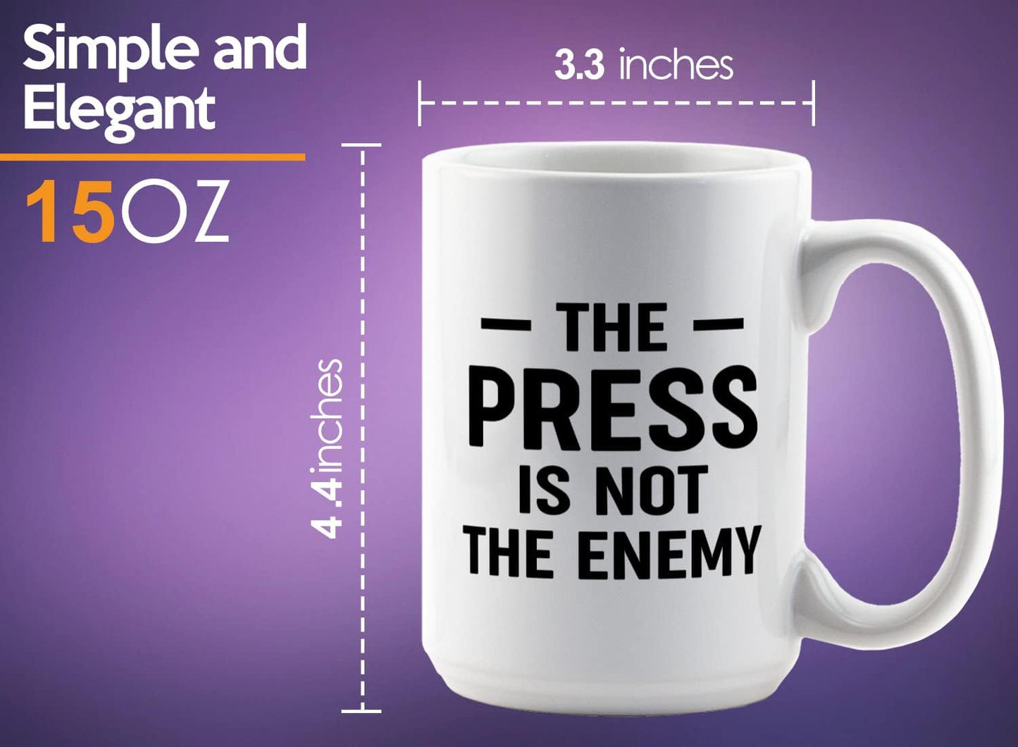 Journalist Coffee Mug 15oz White -Not the Enemy - Reading Lover Book Club Gift Author Appreciation Writer Journalism Novelist Scriptwriter