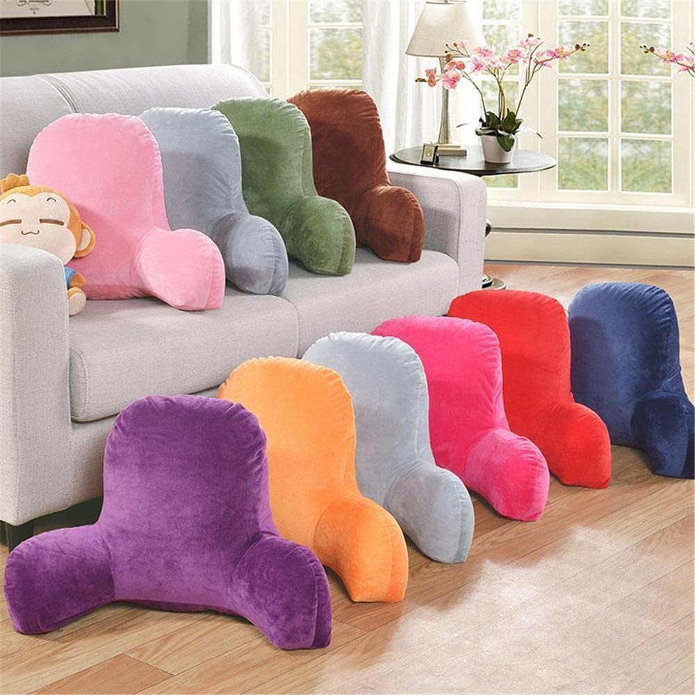 JSEIAJB Plush Big Backrest Reading Rest Pillow Lumbar Support Chair Cushion with Arms Sofa Cushion Back Pillow Bed(D)