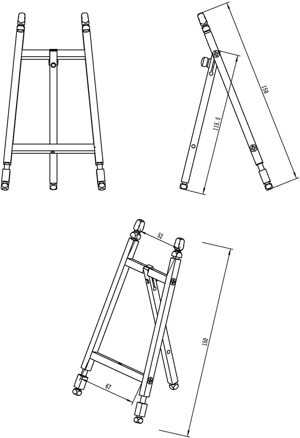 TOPNIKE Table Top Easel, Art Display Easels, Brass Plate Stands for Display, 6 Inch, 150MM